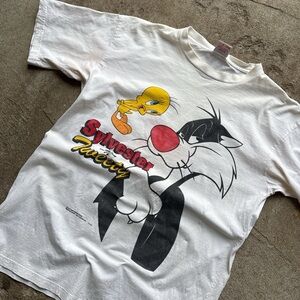 Warner Bros. Sylvester and Tweety White T-Shirt